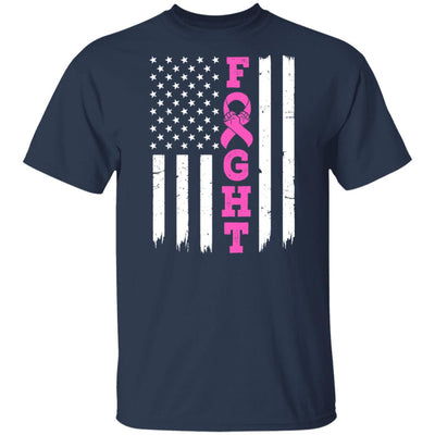 Breast Cancer Awareness American Flag Distressed T-Shirt & Hoodie | Teecentury.com