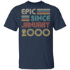 Epic Since January 2000 Vintage 22th Birthday Gifts T-Shirt & Hoodie | Teecentury.com