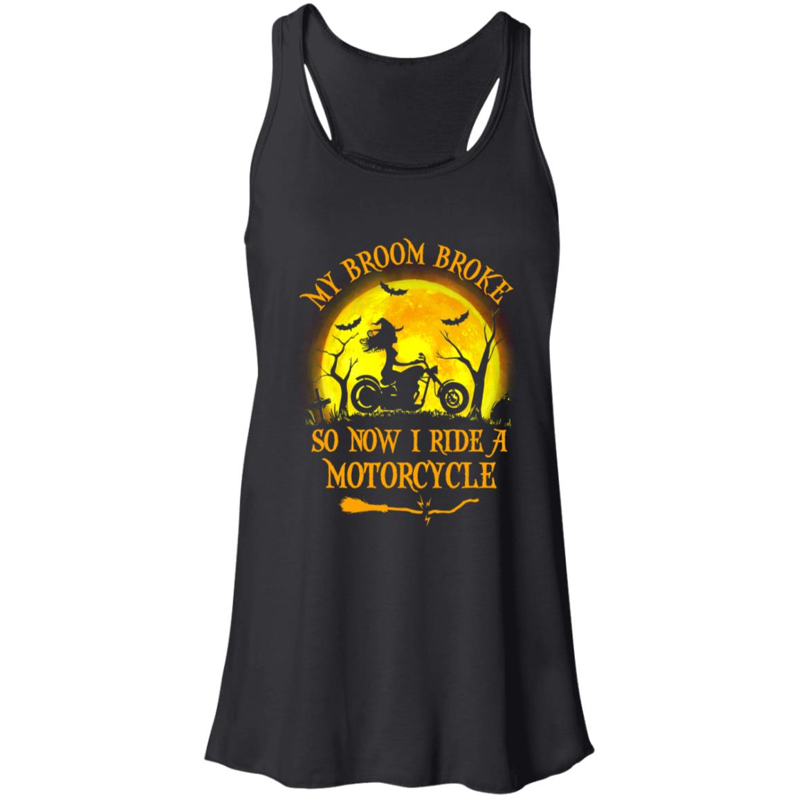 Funny Halloween My Broom Broke So Now I Ride A Motorcycle T-Shirt & Tank Top | Teecentury.com
