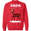 Papa Deer Red Plaid Christmas Family Matching Pajamas T-Shirt & Sweatshirt | Teecentury.com