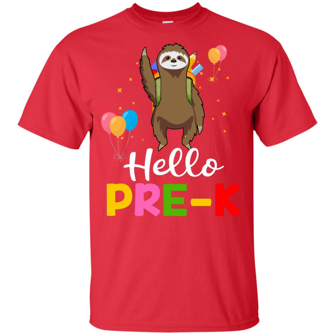 Funny Hello Pre-K Gift Back To School Sloth Gift Youth Youth Shirt | Teecentury.com