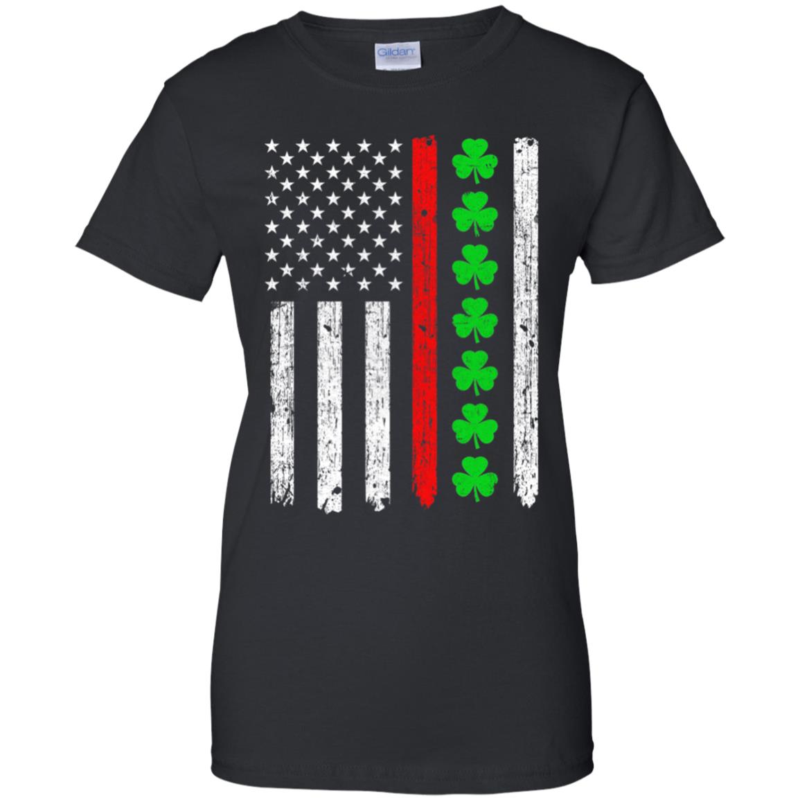 Thin Red Line Shamrock Irish St Patricks Day Fireman T-Shirt & Hoodie | Teecentury.com