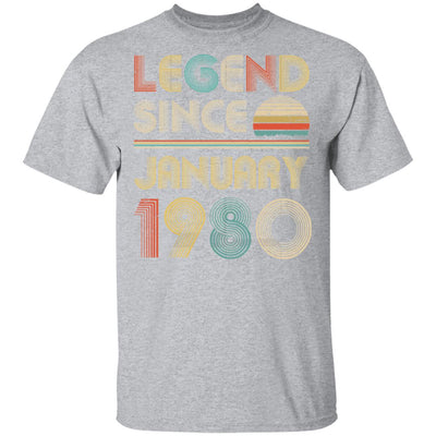 Legend Since January 1980 Vintage 42th Birthday Gifts T-Shirt & Hoodie | Teecentury.com
