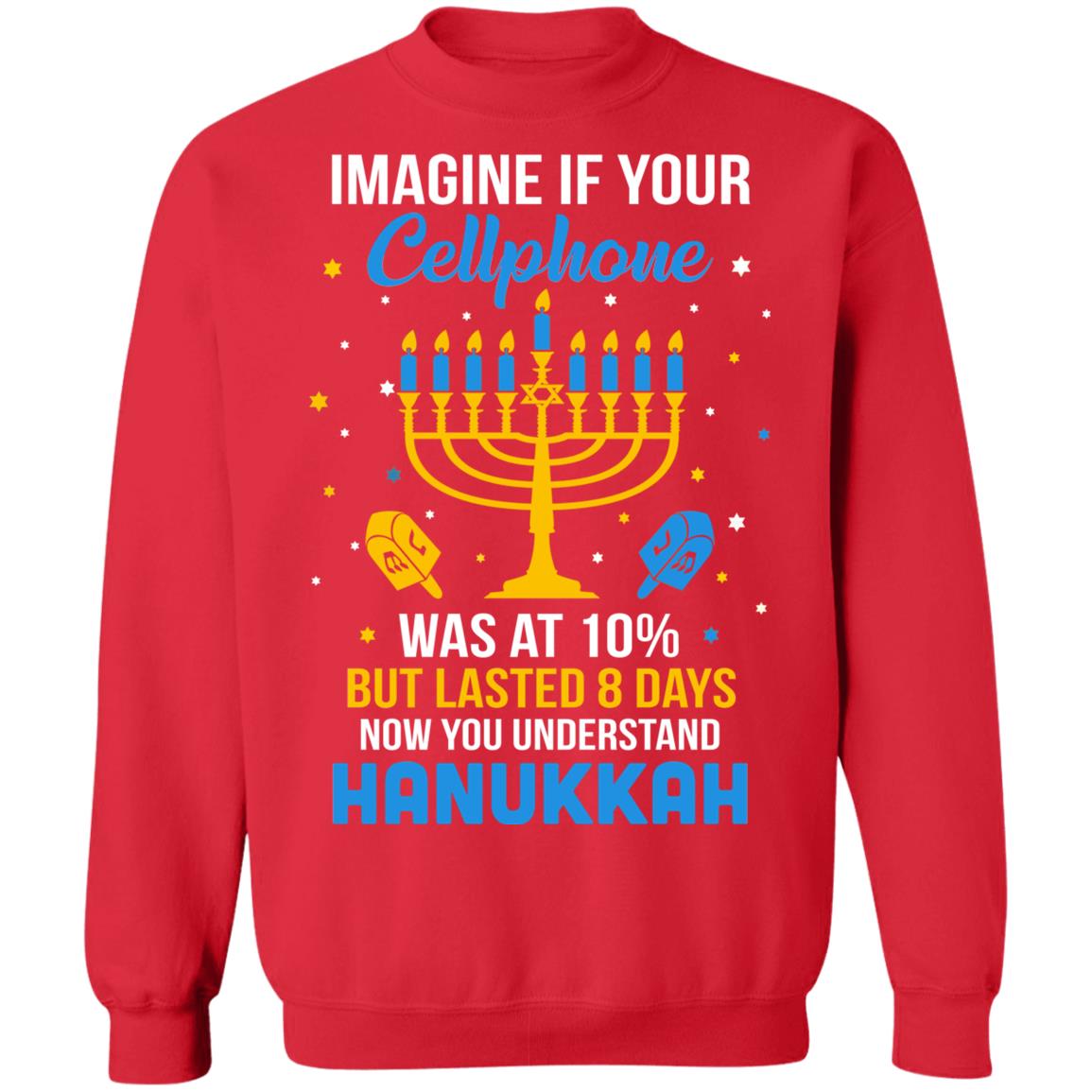 Funny Ugly Hanukkah Chanukah Cellphone Menorah Gifts T-Shirt & Sweatshirt | Teecentury.com