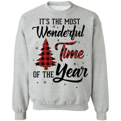 The Most Wonderful Time Of The Year Christmas Buffalo Plaid T-Shirt & Sweatshirt | Teecentury.com