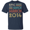 Epic Since March 2014 Vintage 8th Birthday Gifts Youth Youth Shirt | Teecentury.com