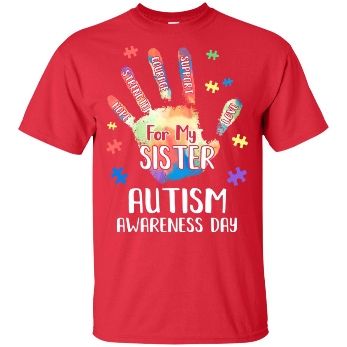 Support Autism Awareness For My Sister Puzzle Gift T-Shirt & Hoodie | Teecentury.com