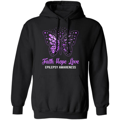 Faith Hope Love Purple Butterfly Epilepsy Awareness T-Shirt & Hoodie | Teecentury.com