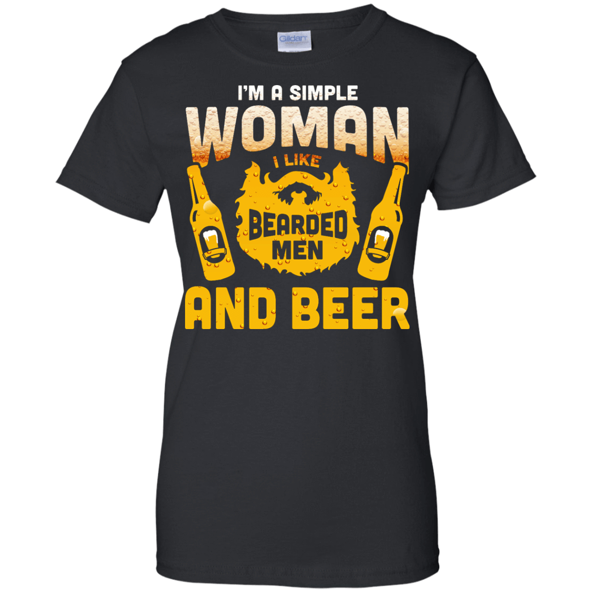 I'm A Simple Woman I Like Bearded Men And Beer T-Shirt & Hoodie | Teecentury.com