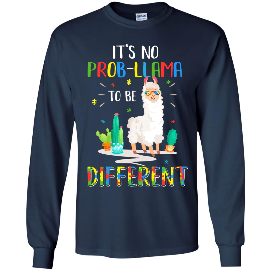 No Prob Llama To Be Different Llama Autism Awareness Gift Youth Youth Shirt | Teecentury.com