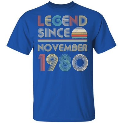 Legend Since November 1980 Vintage 42th Birthday Gifts T-Shirt & Hoodie | Teecentury.com