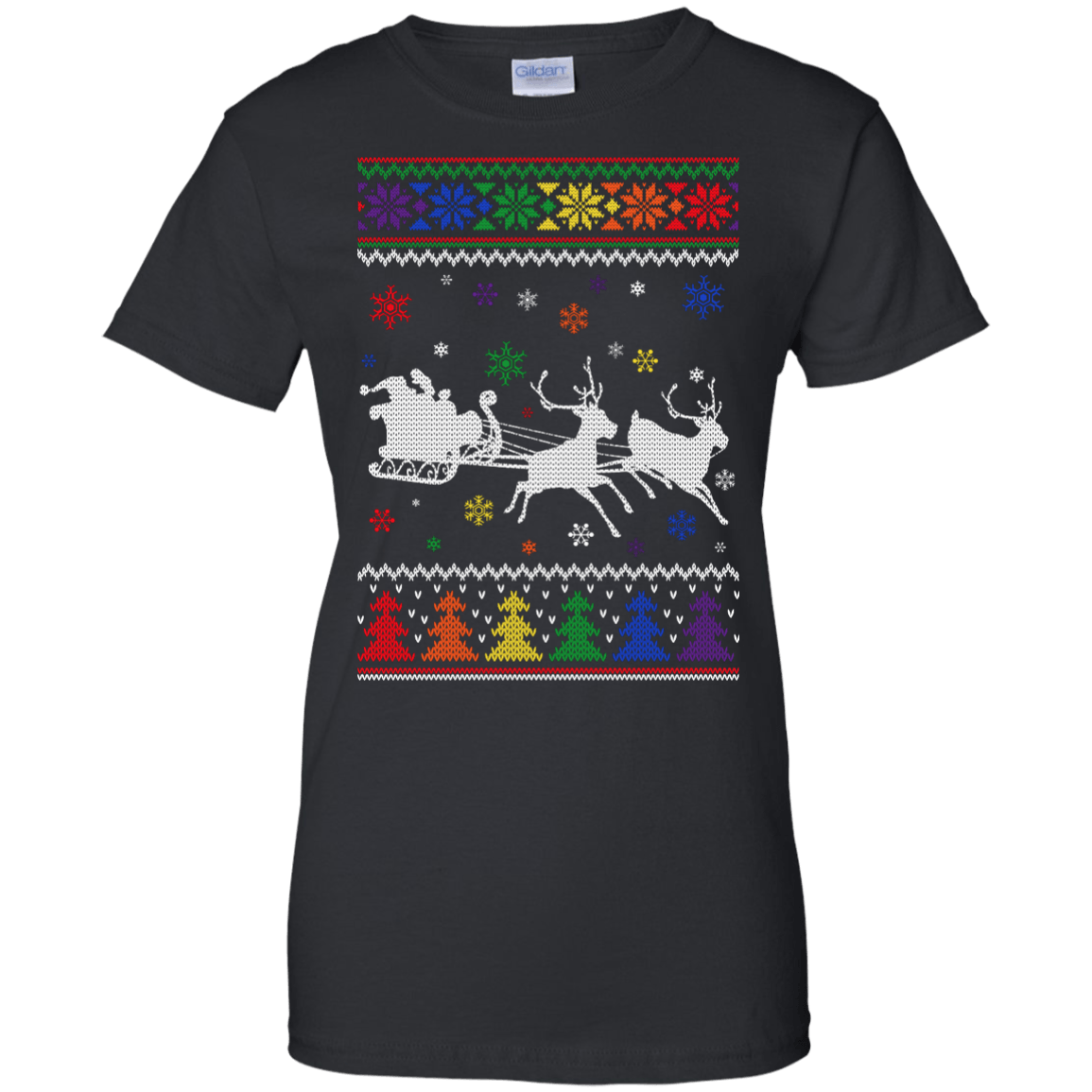 Rainbow Christmas Through The Snow Together T-Shirt & Hoodie | Teecentury.com