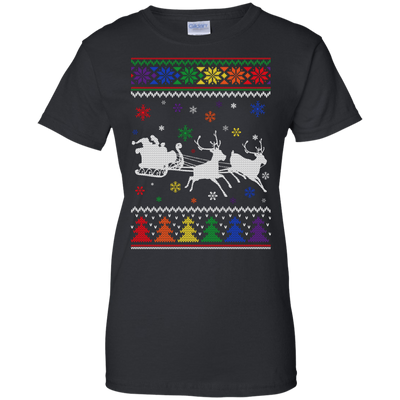 Rainbow Christmas Through The Snow Together T-Shirt & Hoodie | Teecentury.com