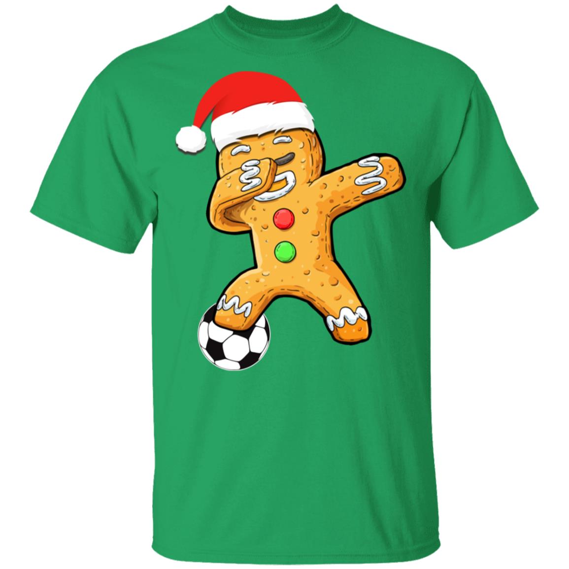 Dabbing Gingerbread Santa Soccer Christmas Pajama Gifts T-Shirt & Sweatshirt | Teecentury.com