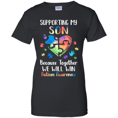 Supporting My Son Puzzle Autism Awareness Month T-Shirt & Hoodie | Teecentury.com