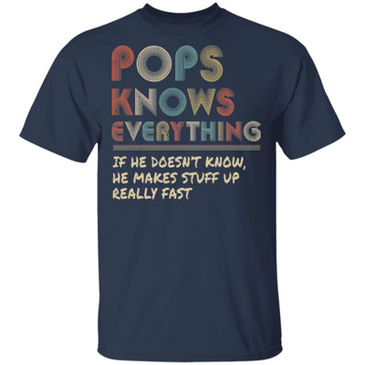 Pops Know Everything Vintage Pops Father's Day Gift T-Shirt & Hoodie | Teecentury.com