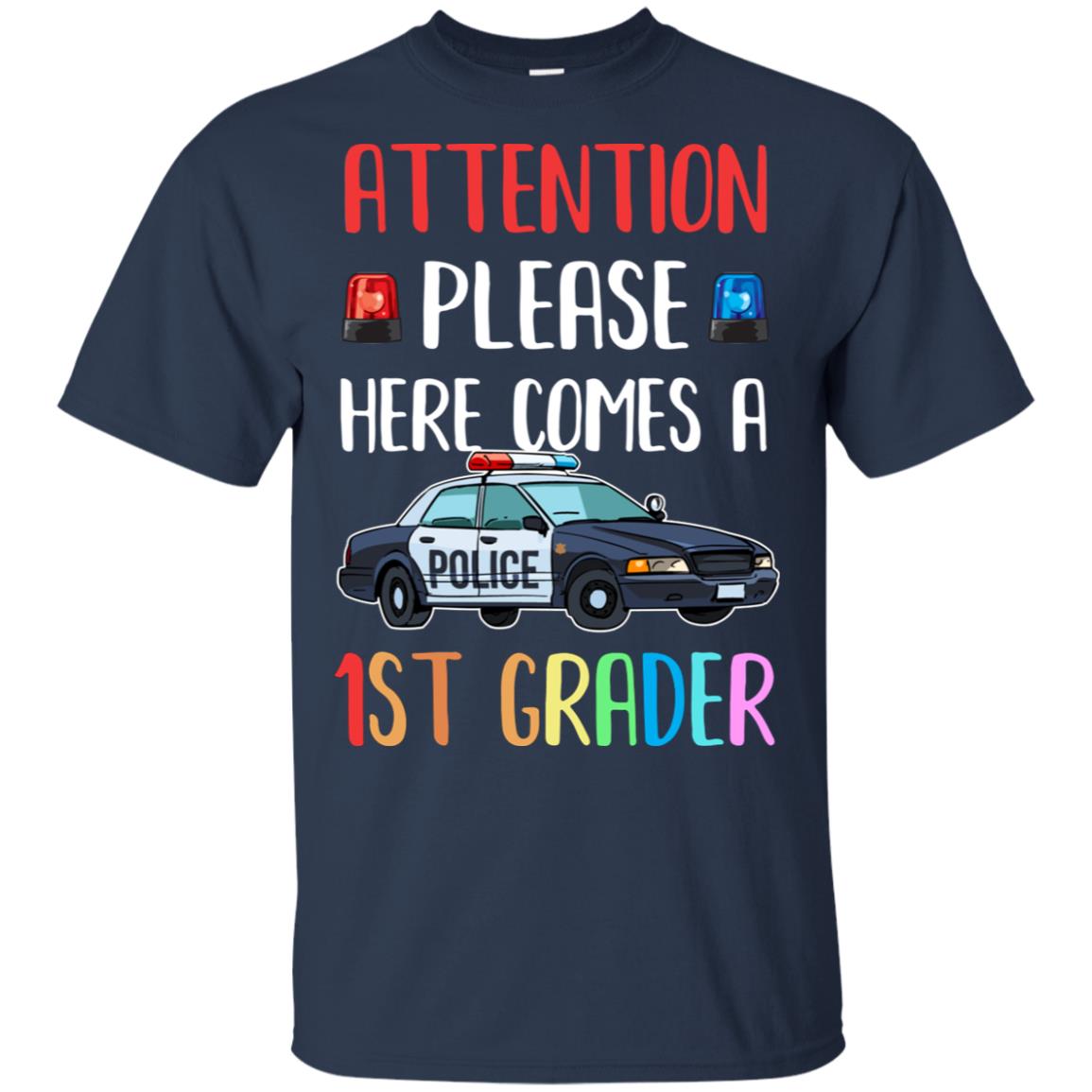 Kids First Day Of School 2022 1st Grade Police Attention Please Youth T-Shirt & Hoodie | Teecentury.com