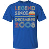 Legend Since December 2008 Vintage 14th Birthday Gifts Youth Youth Shirt | Teecentury.com