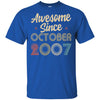 Awesome Since October 2007 Vintage 15th Birthday Gifts T-Shirt & Hoodie | Teecentury.com