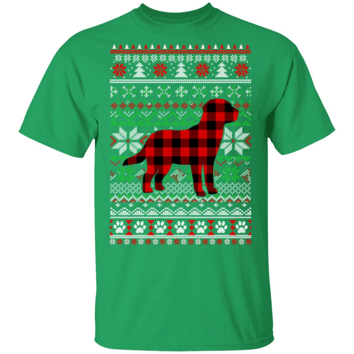 Labrador Red Plaid Ugly Christmas Sweater Gifts T-Shirt & Sweatshirt | Teecentury.com