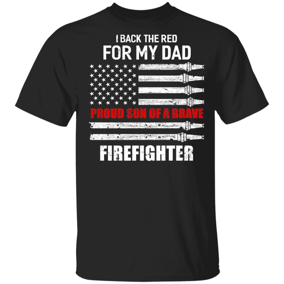 I Back The Red For My Dad Proud Son Firefighter Youth Youth Shirt | Teecentury.com