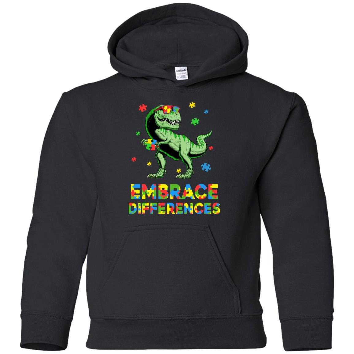 Dinosaur Puzzle Autism Awareness Embrace Differences Youth Youth Shirt | Teecentury.com