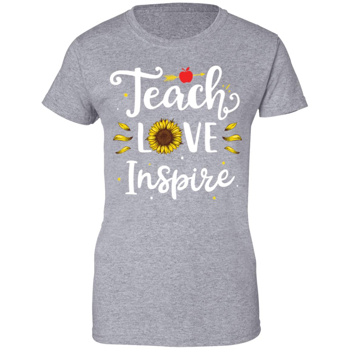 Teach Love And Inspire Teacher Sunflower T-Shirt & Hoodie | Teecentury.com