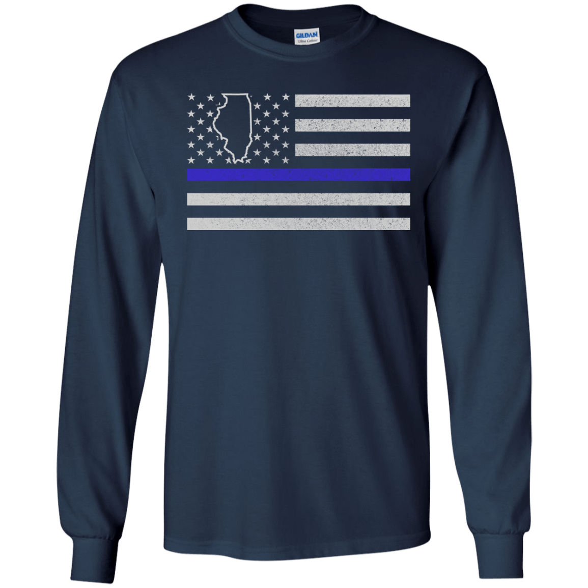 Illinois Thin Blue Line Police State T-Shirt & Hoodie | Teecentury.com
