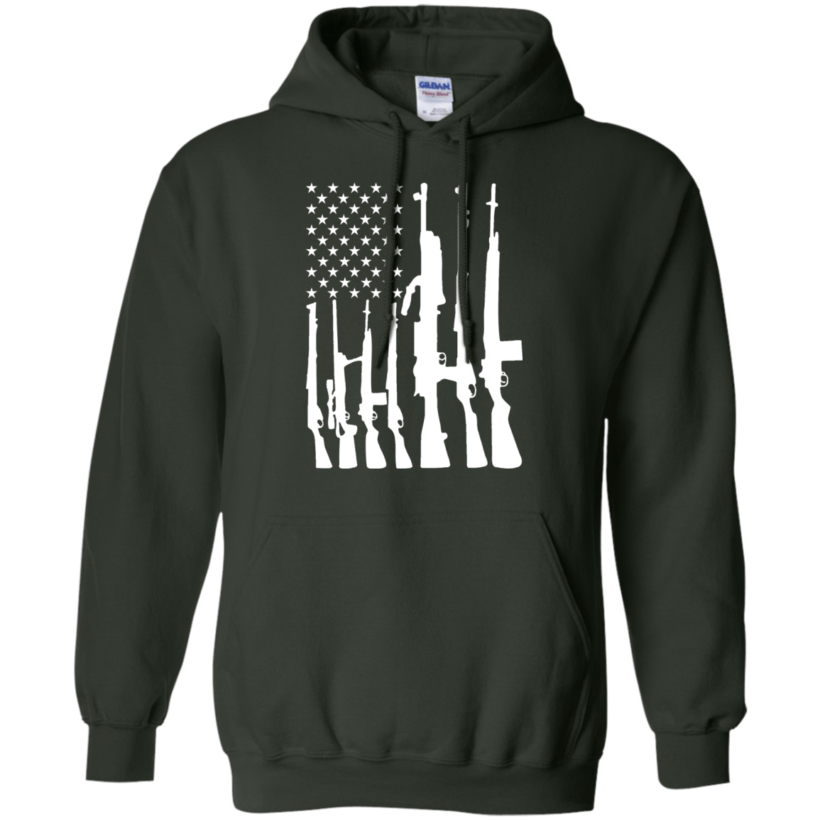 Rifle American Flag Machine Gun Rights T-Shirt & Hoodie | Teecentury.com