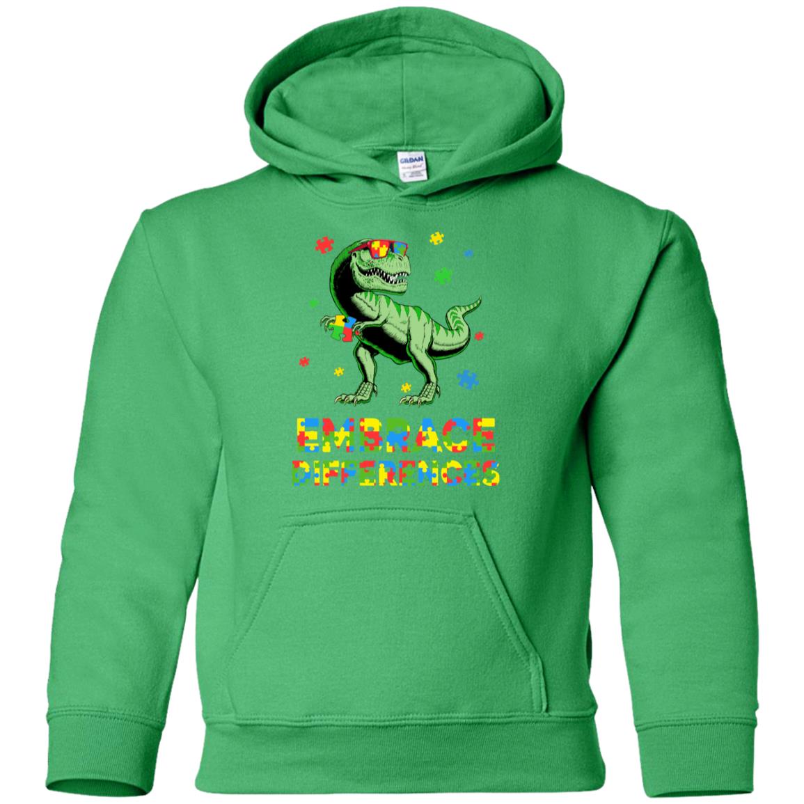 Dinosaur Puzzle Autism Awareness Embrace Differences Youth Youth Shirt | Teecentury.com