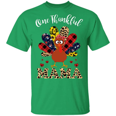 One Thankful Mama Leopard Turkey Thanksgiving Gift T-Shirt & Sweatshirt | Teecentury.com