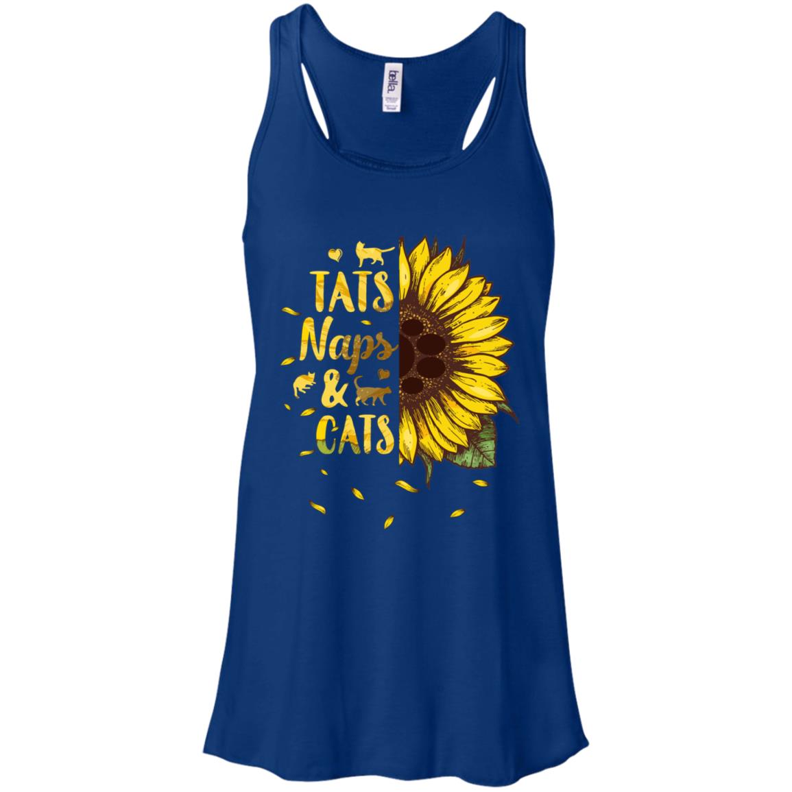 Sunflower Tats Naps And Cats Funny Cat Lover Gift Shirt Tank Top