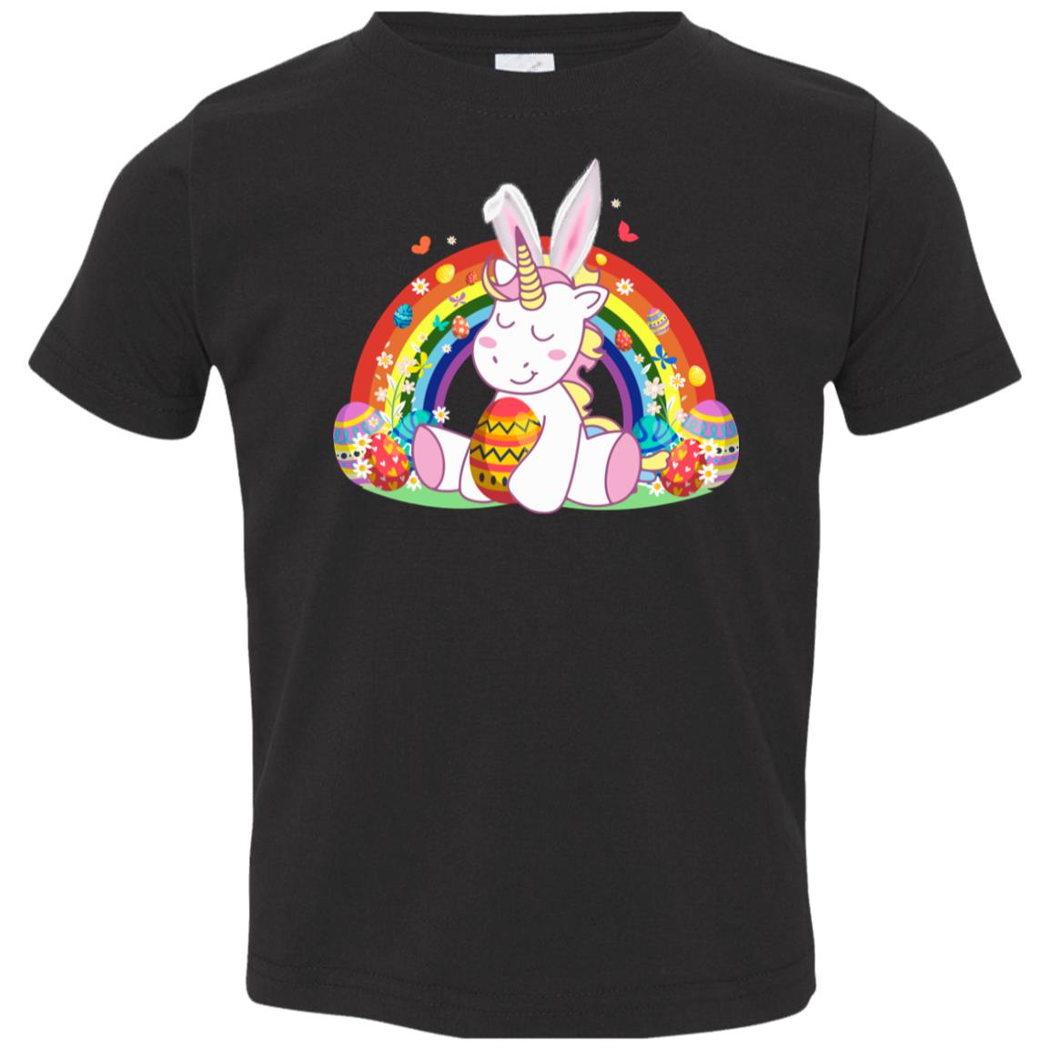 Unicorn Easter With Rainbow And Egg Youth Youth Shirt | Teecentury.com
