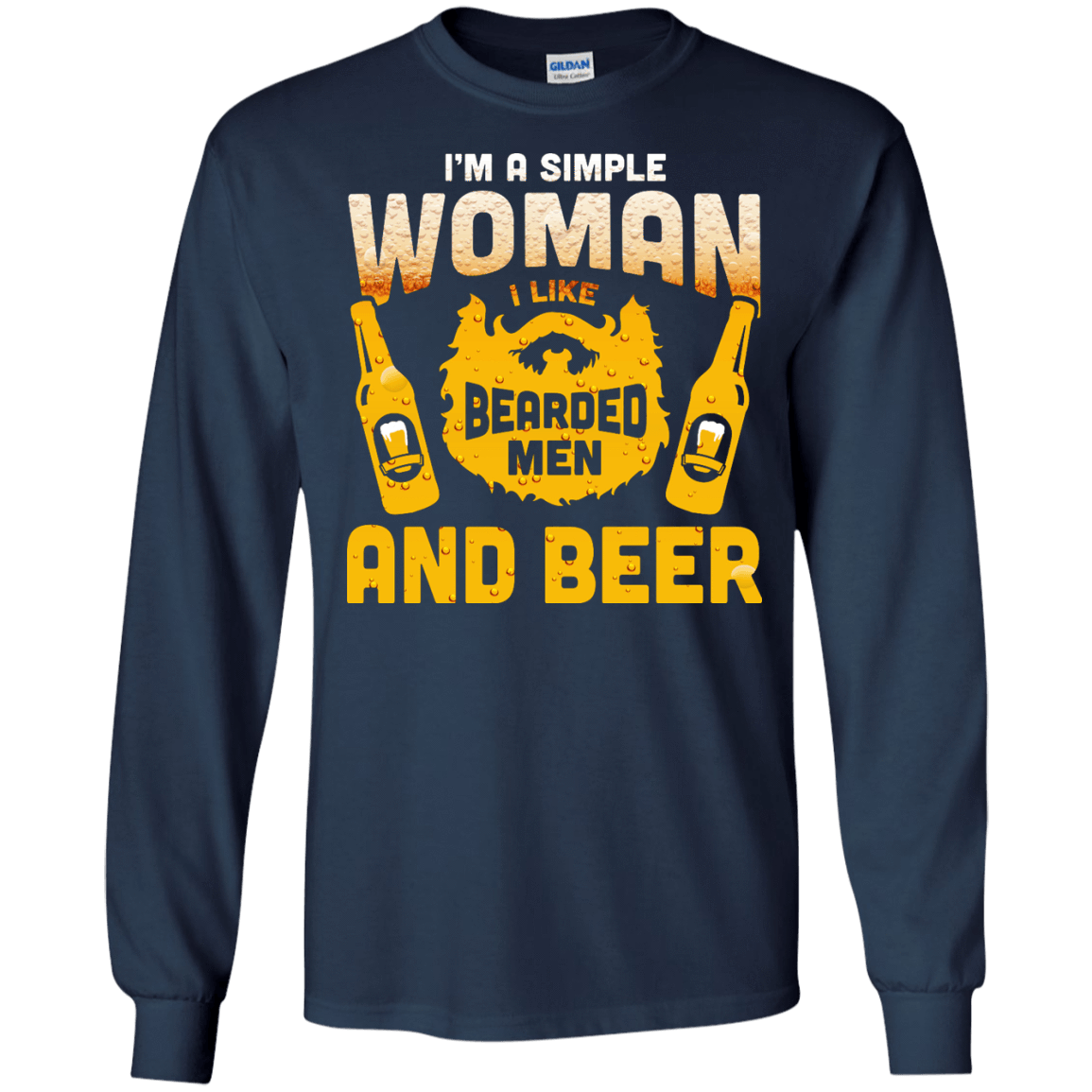 I'm A Simple Woman I Like Bearded Men And Beer T-Shirt & Hoodie | Teecentury.com