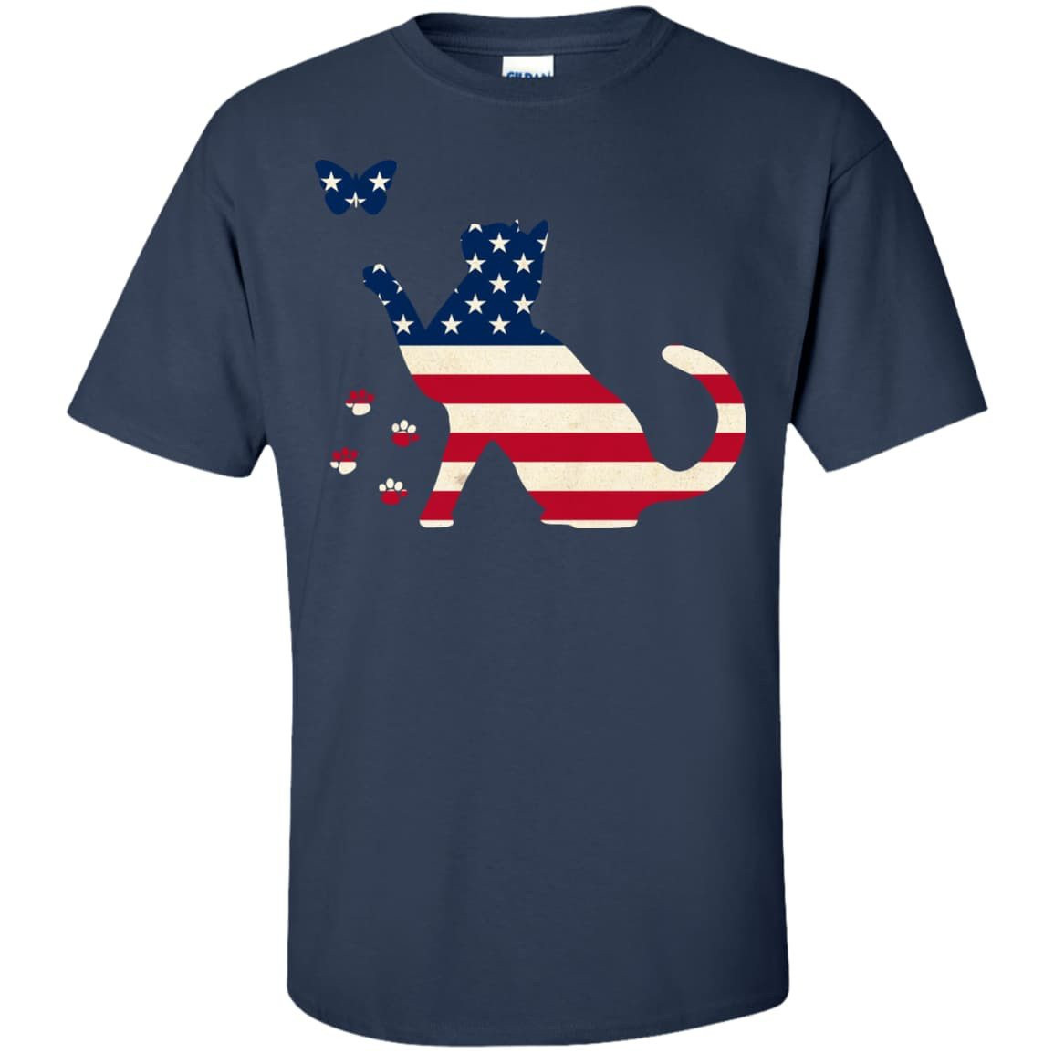 Meowica Cat American Flag 4th of July T-Shirt & Hoodie | Teecentury.com
