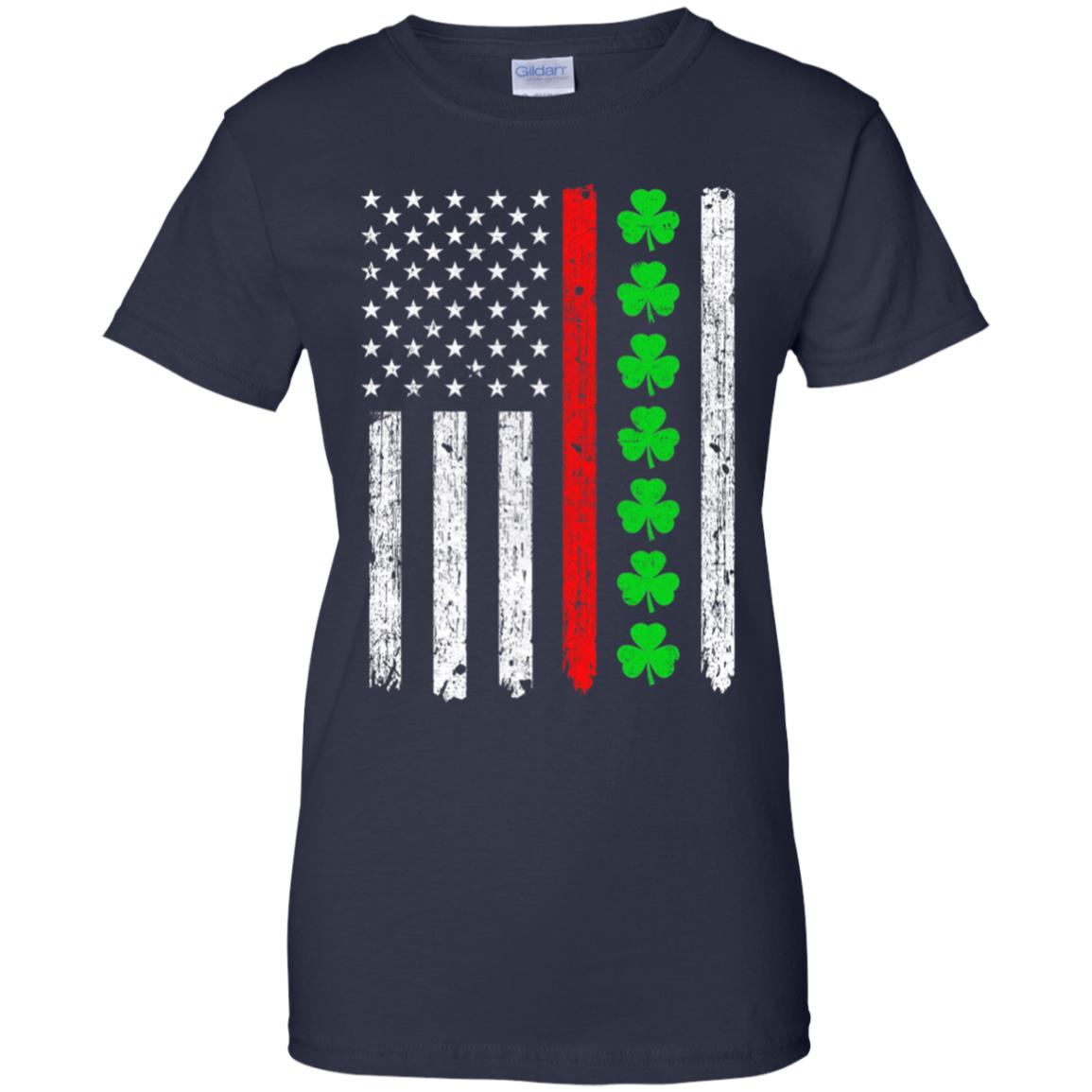 Thin Red Line Shamrock Irish St Patricks Day Fireman T-Shirt & Hoodie | Teecentury.com
