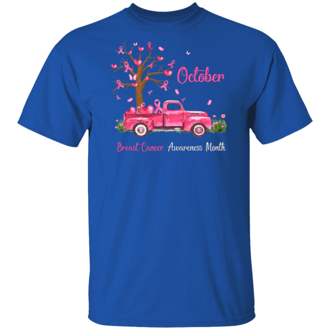 Pink Truck Pumpkin October Breast Cancer Awareness Month T-Shirt & Hoodie | Teecentury.com