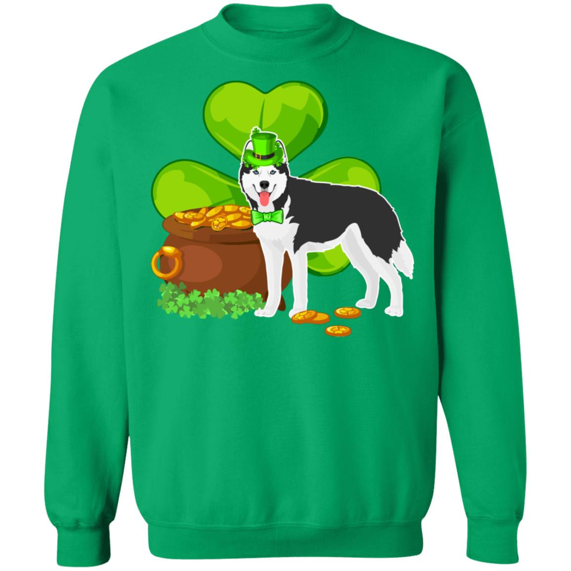 Husky St Patrick's Day Irish Dog Lover Funny Gifts T-Shirt & Hoodie | Teecentury.com