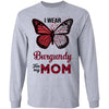 I Wear Burgundy For My Mom Butterfly Multiple Myeloma T-Shirt & Hoodie | Teecentury.com