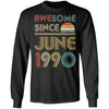 Awesome Since June 1990 Vintage 32th Birthday Gifts T-Shirt & Hoodie | Teecentury.com