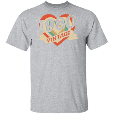 42th Birthday Gifts Classic Retro Heart Vintage 1980 T-Shirt & Tank Top | Teecentury.com