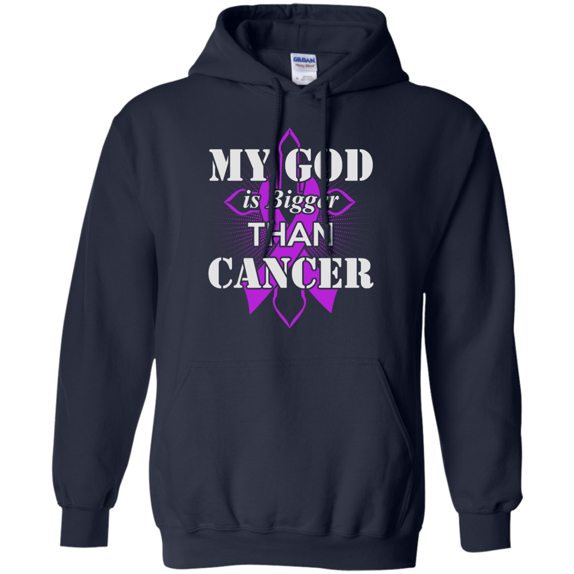 My God Is Bigger Than Cancer Violet Awareness Ribbon T-Shirt & Hoodie | Teecentury.com