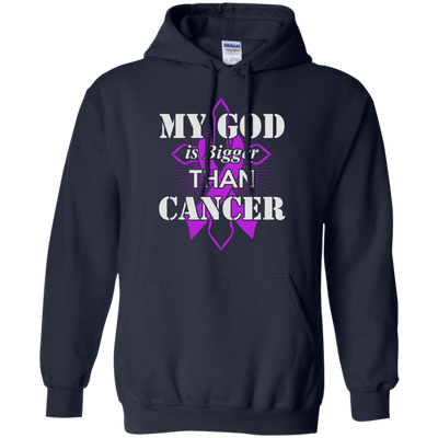 My God Is Bigger Than Cancer Violet Awareness Ribbon T-Shirt & Hoodie | Teecentury.com