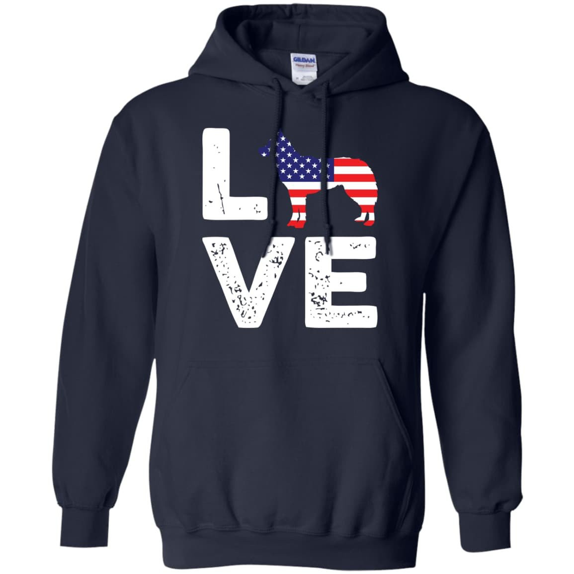 American Flag Dog Husky Love T-Shirt & Hoodie | Teecentury.com