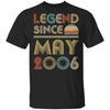 Legend Since May 2006 Vintage 16th Birthday Gifts T-Shirt & Hoodie | Teecentury.com