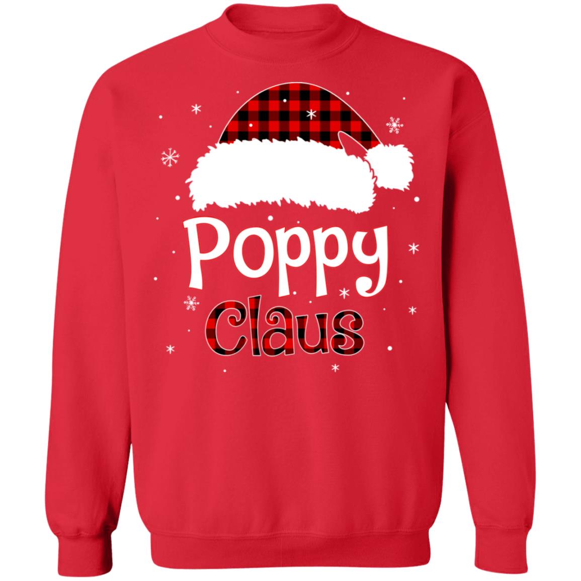 Santa Poppy Claus Red Plaid Family Pajamas Christmas Gift T-Shirt & Sweatshirt | Teecentury.com