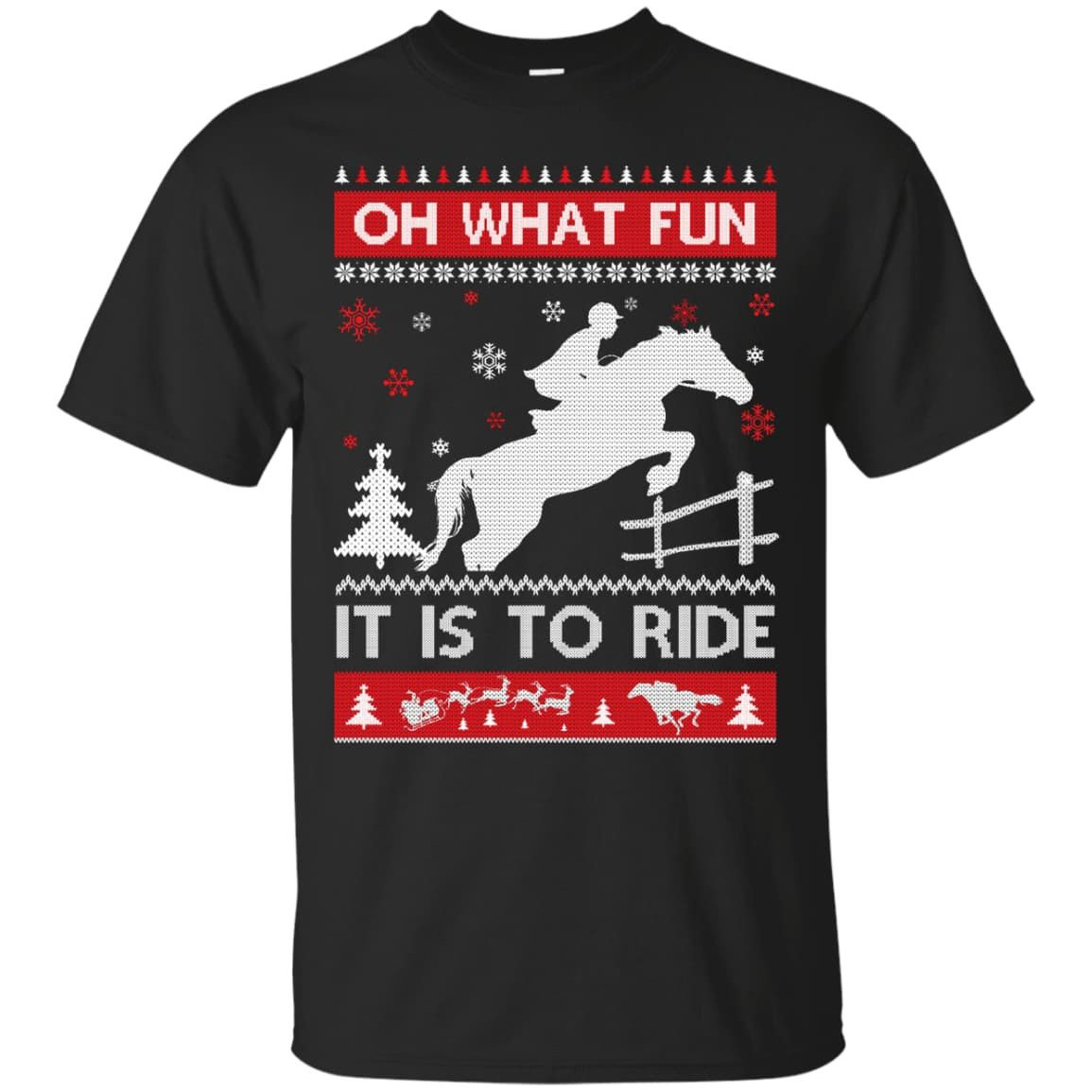 Horse Sweater Christmas Oh What Fun It Is To Ride T-Shirt & Hoodie | Teecentury.com
