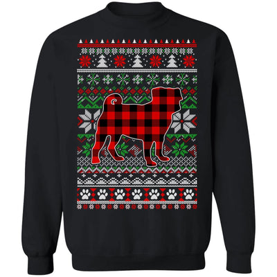 Pug Red Plaid Ugly Christmas Sweater Gifts T-Shirt & Sweatshirt | Teecentury.com
