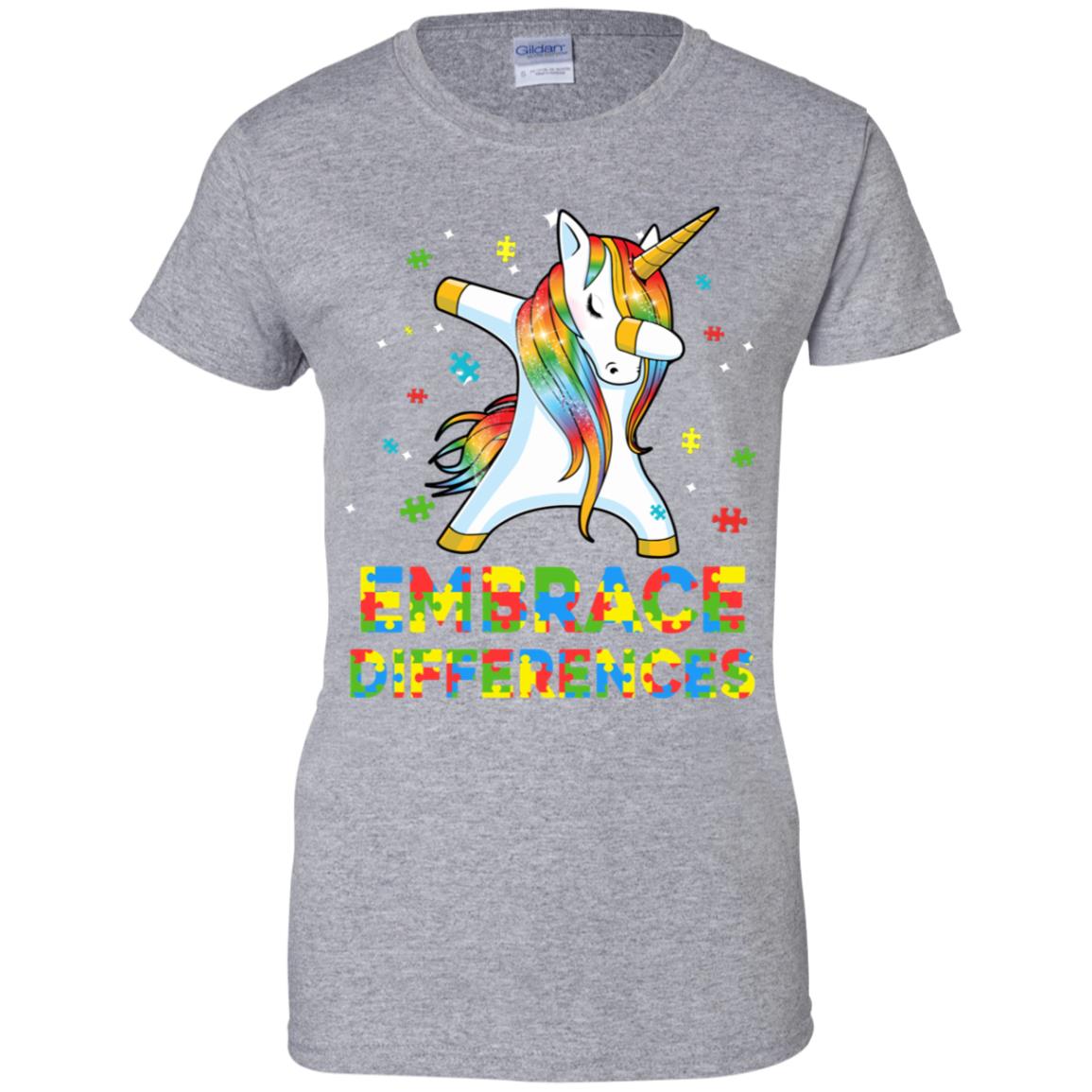 Dabbing Unicorn Autism Awareness Embrace Differences T-Shirt & Hoodie | Teecentury.com