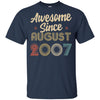 Awesome Since August 2007 Vintage 15th Birthday Gifts Youth Youth Shirt | Teecentury.com